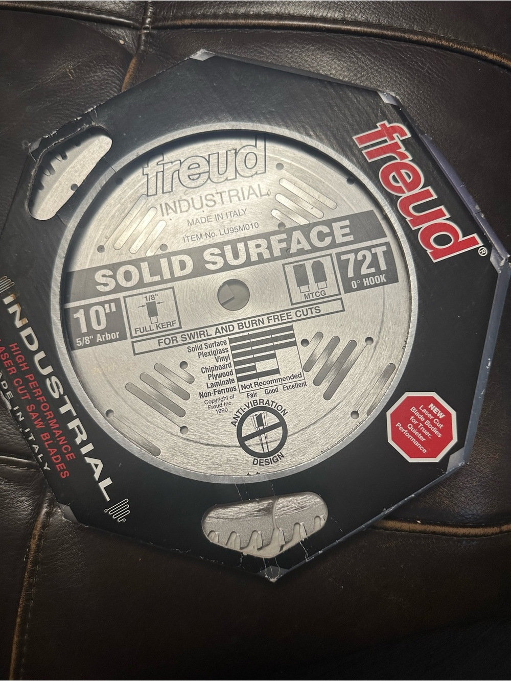 10" Solid Surface Saw Blade - Silver Industrial Finish